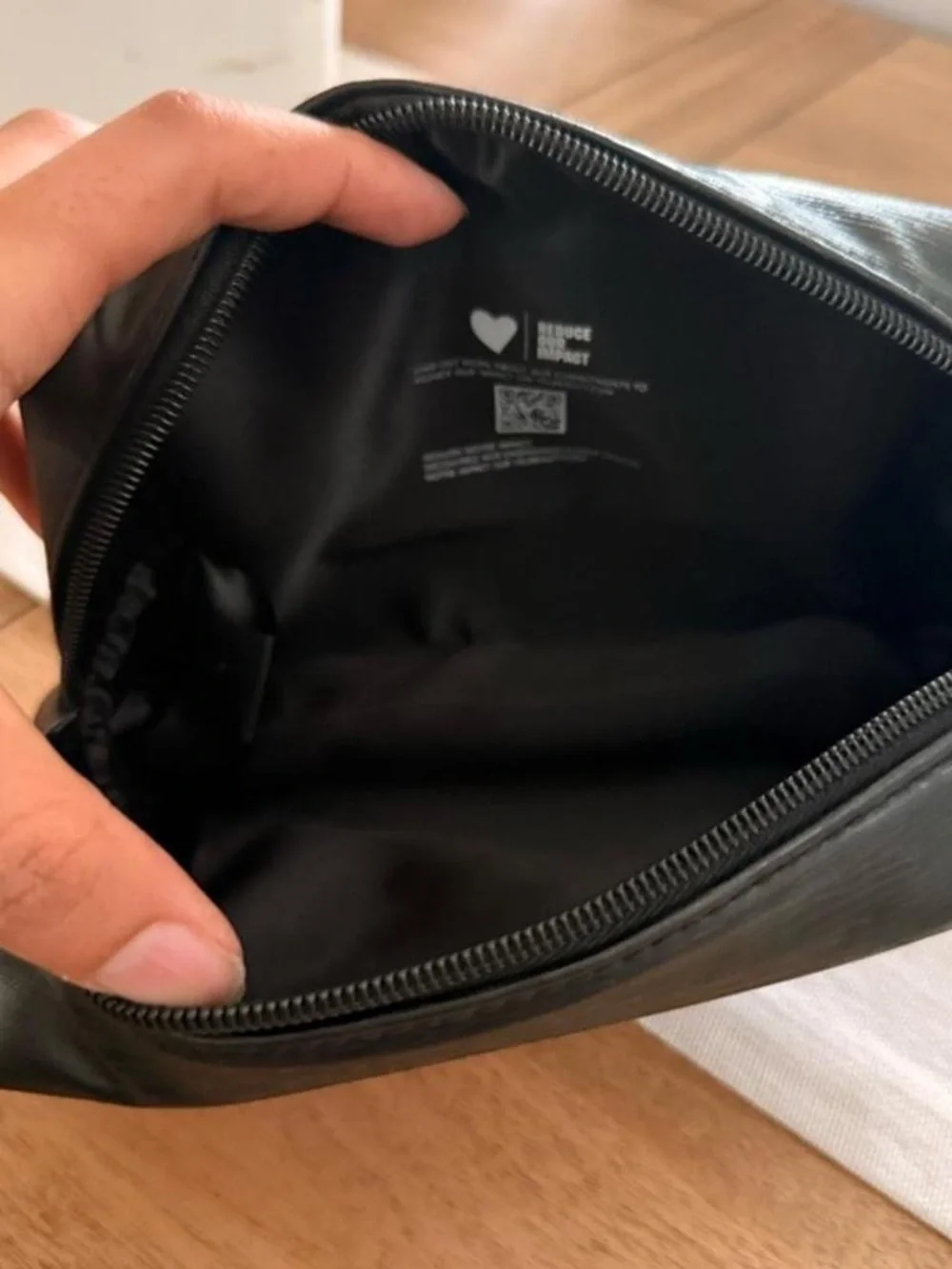 NWT Yves Saint Laurent YSL Embossed Black Leather Toiletry Pouch Makeup Bag